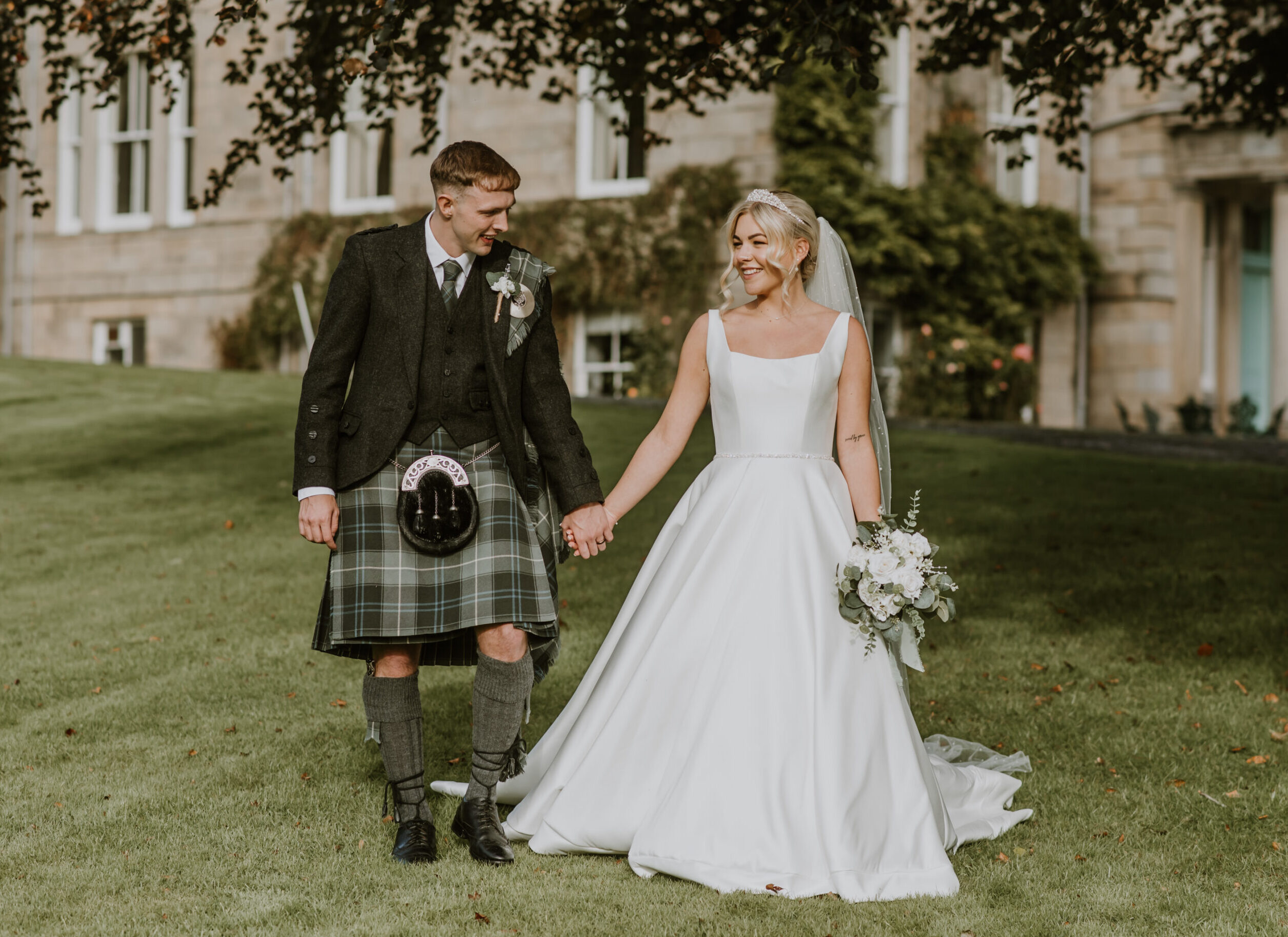 Becca and Liam's wedding day at Netherdale House, Aberdeenshire